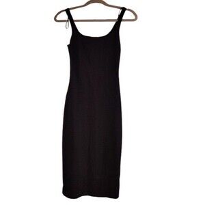 Zara Trafaluc Black Ribbed Bodycon Midi Dress Size S Summer 2017 Little Black Dr